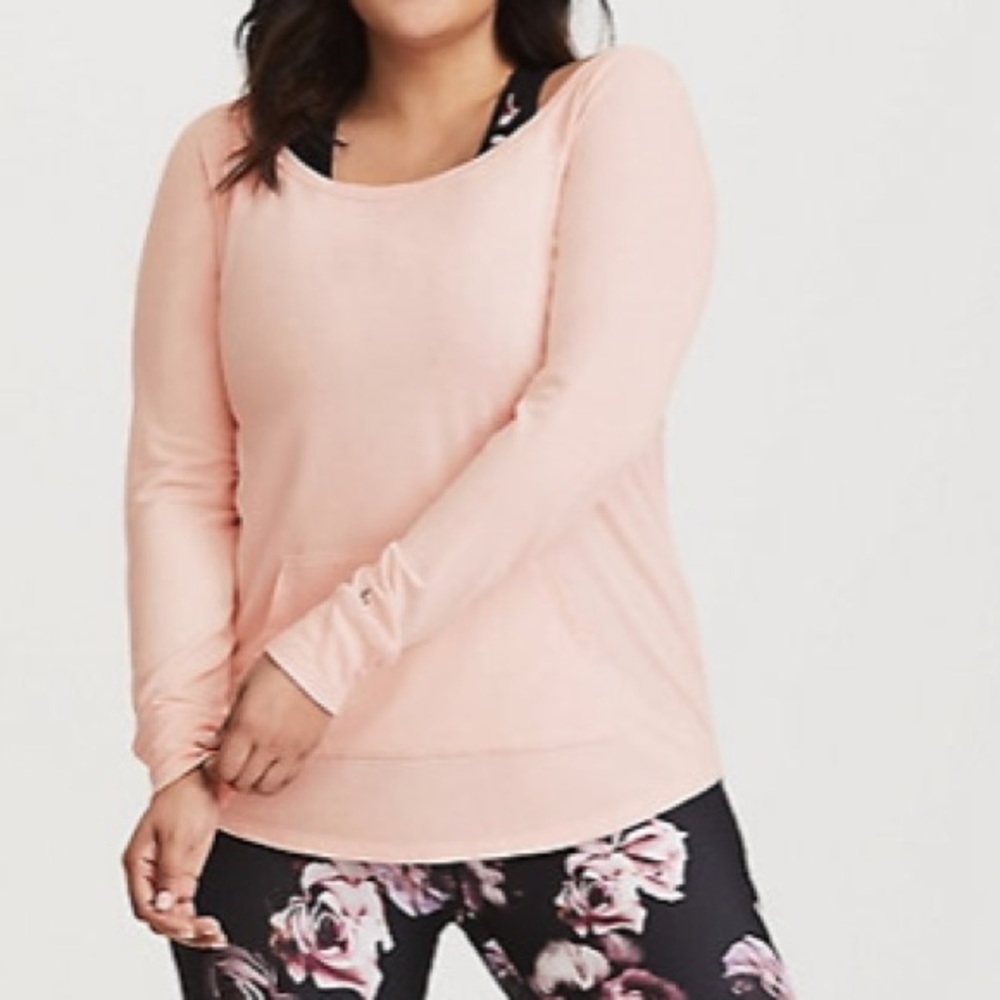 PINK FRENCH TERRY ACTIVE PULLOVER